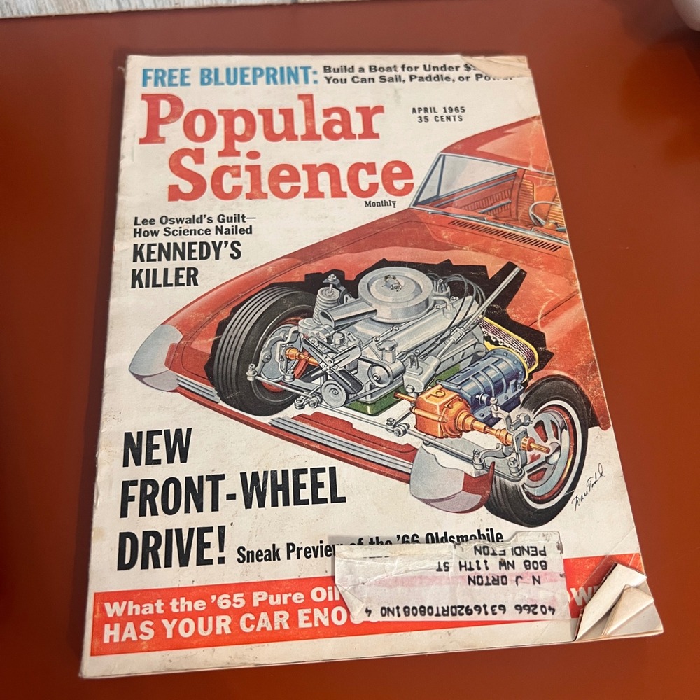 Popular Science April 1965 Magazine‎ Kennedy's Killer 66 Oldsmobile Front Drive